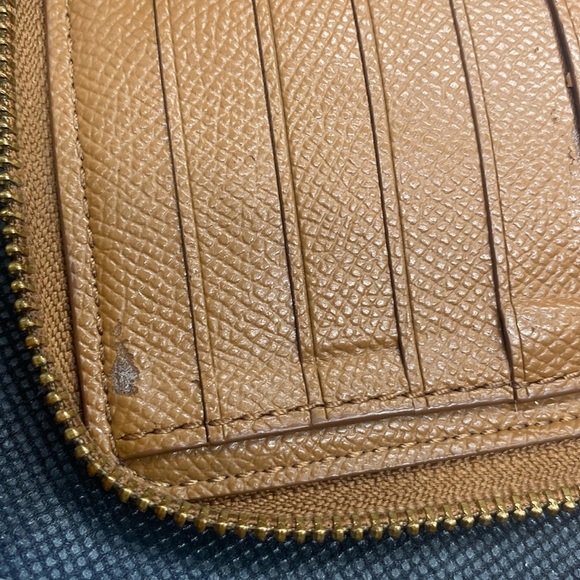 🤎COACH🤎Brown Pebble Leather Double Zip Wristlet/Good Condition - Picture 6 of 14
